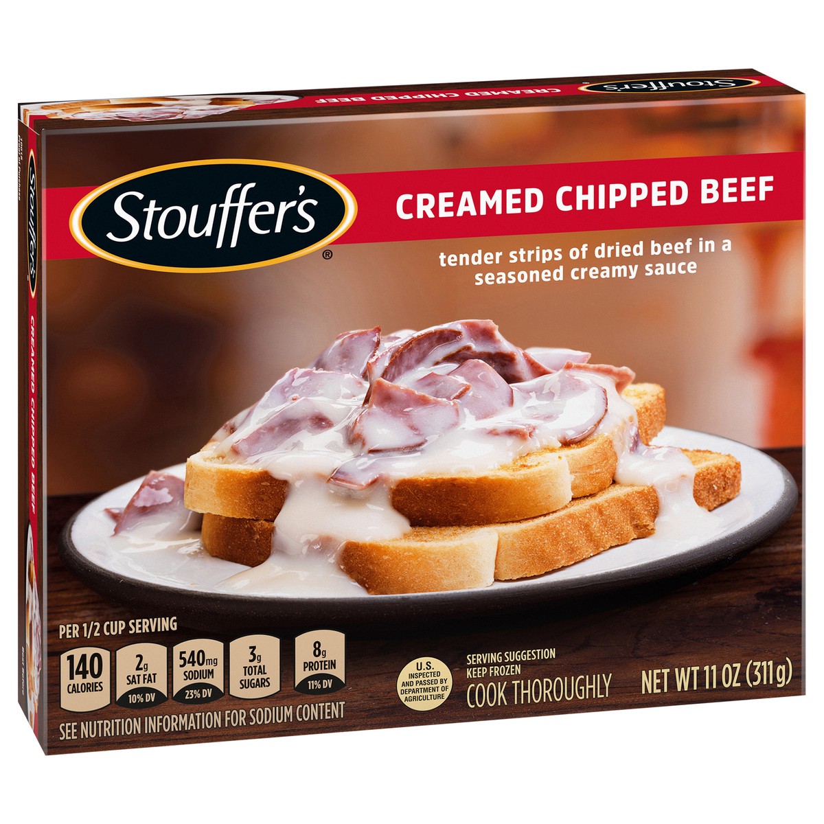 slide 2 of 9, Stouffer's Creamed Chipped Beef Frozen Meal, 11 oz