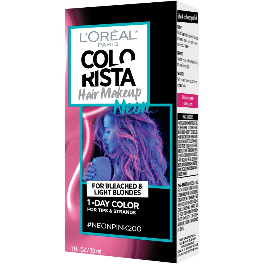 slide 2 of 7, L'Oréal Paris Colorista Neon Pink 1-Day Color Hair Makeup, 1 fl oz