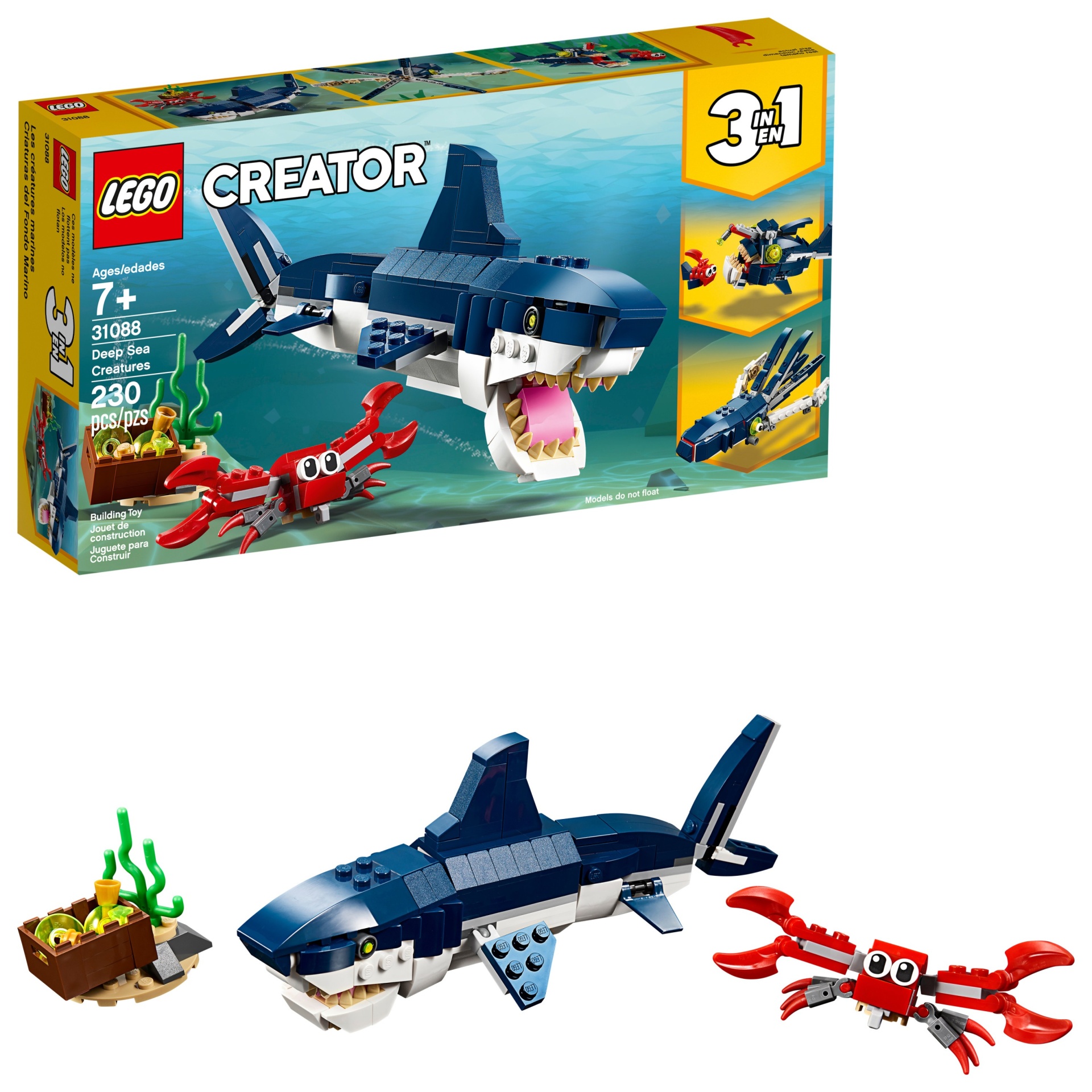 slide 1 of 7, LEGO Creator Deep Sea Creatures Building Kit Sea Animal Toys for Kids 31088, 1 ct