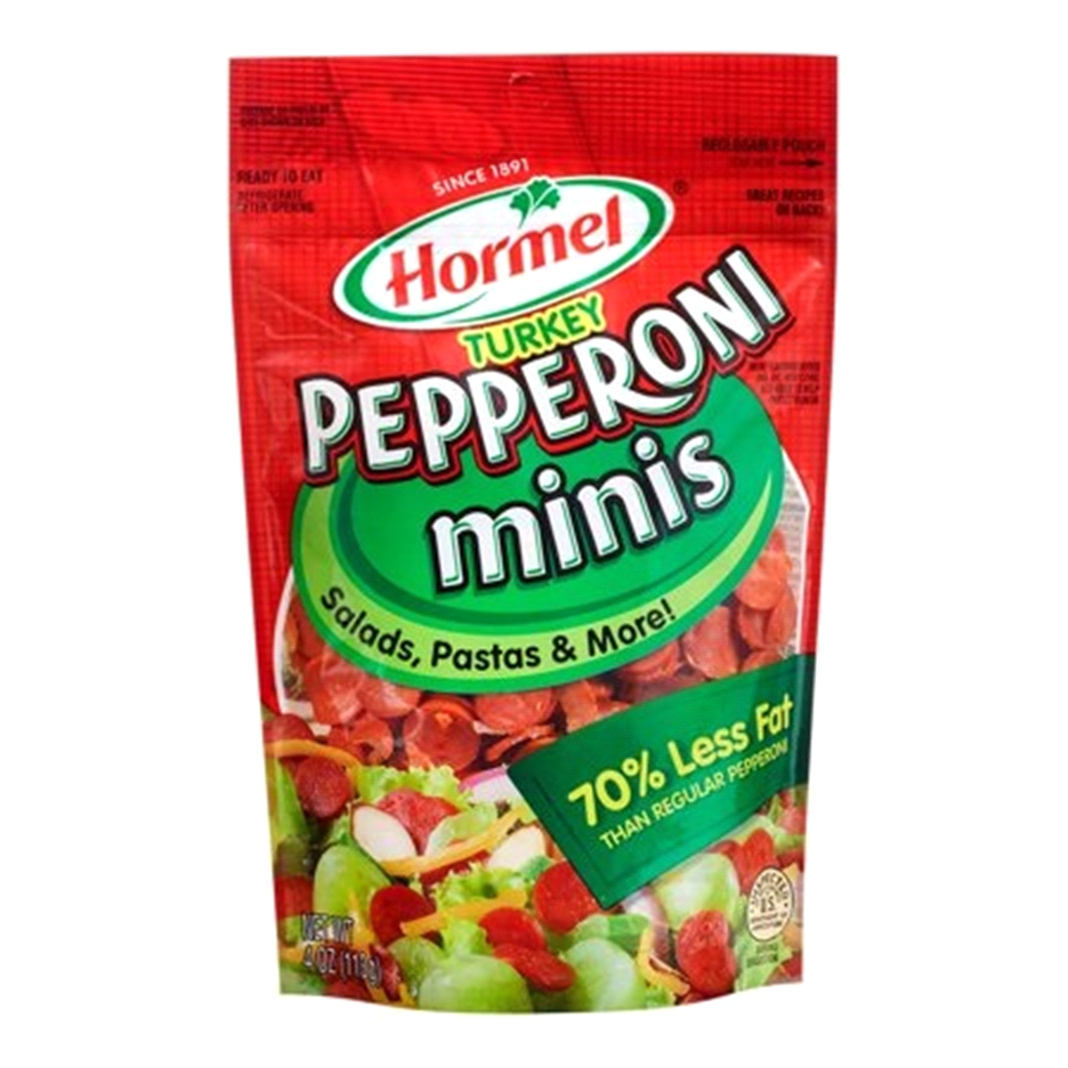 slide 1 of 1, Hormel Turkey Pepperoni Minis, 4 oz