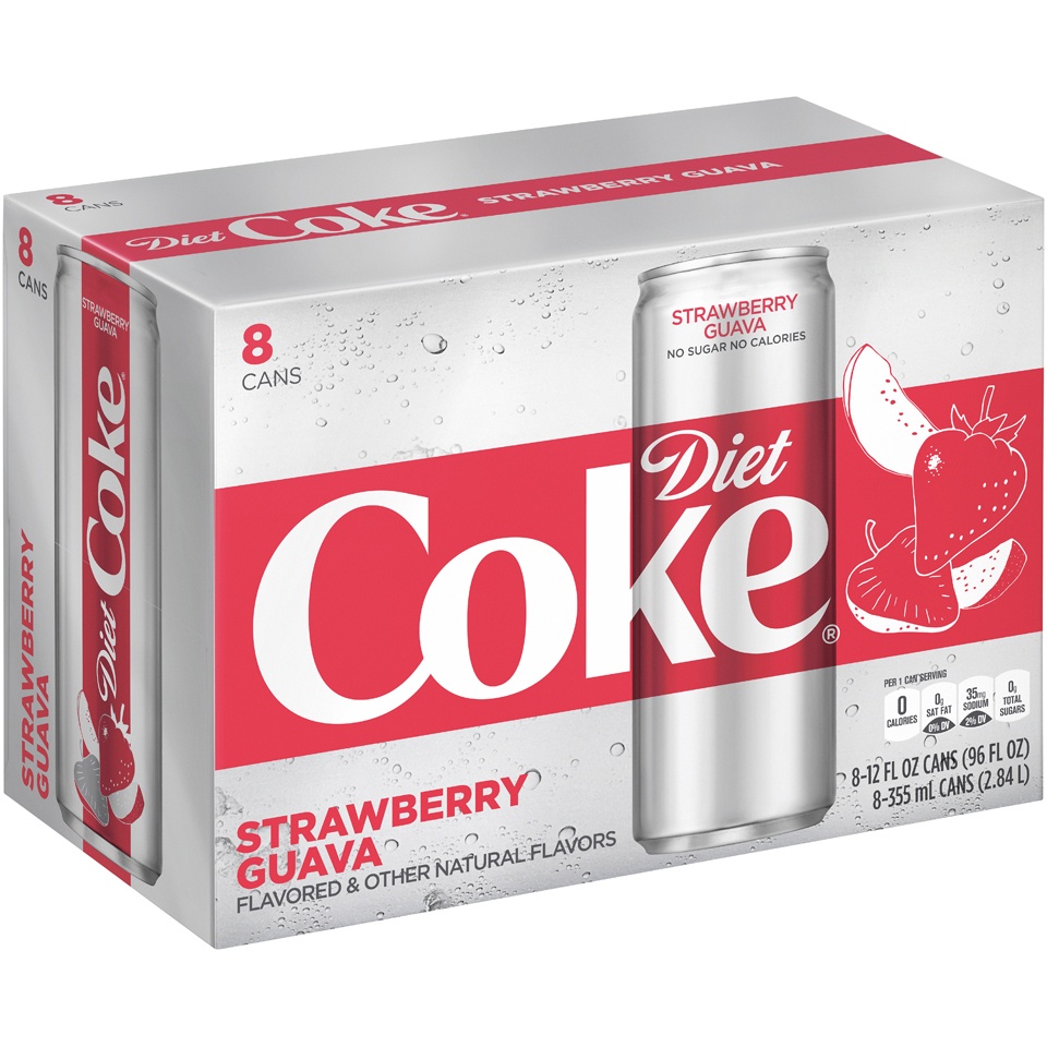 slide 2 of 2, Coca-Cola Strawberry Guava Diet Coke - 8 ct; 12 oz, 8 ct; 12 oz