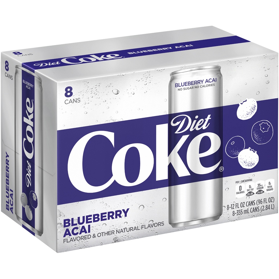 slide 2 of 2, Coca-Cola Blueberry Acai Diet Coke - 8 ct; 12 oz, 8 ct; 12 oz