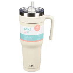 Zak! Designs Designs Everyday Smiles Ivory Soft Paint 40 oz Stainless Steel Double Wall Waverly Tumbler