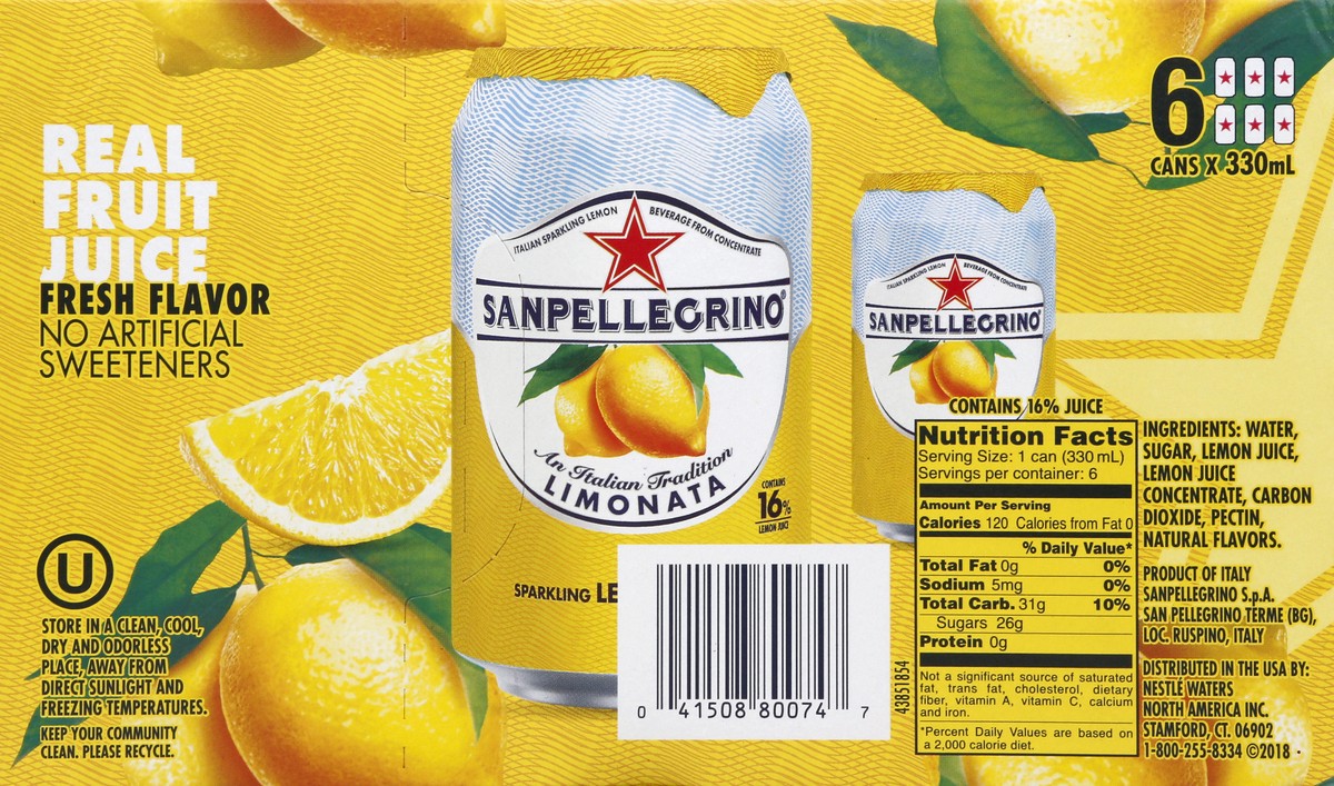 slide 3 of 10, SANPELLEGRINO Sparkling Fruit Beverages, Limonata (Lemon) - 66.9 oz, 66.9 oz