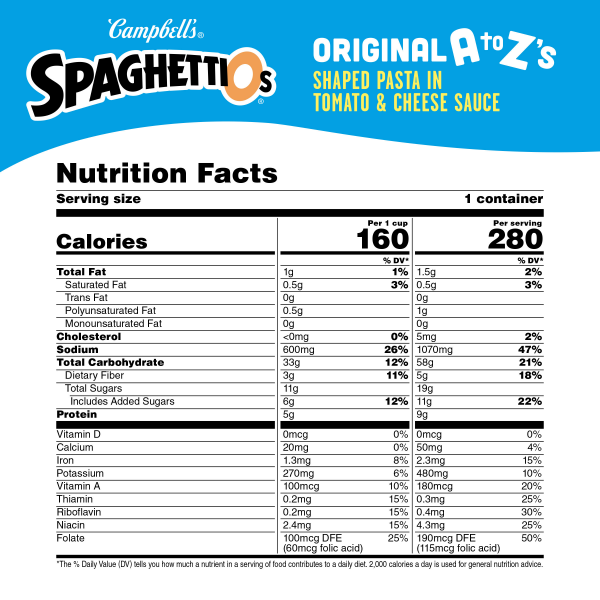 slide 2 of 29, Campbell's SpaghettiOs A to Z's Canned Pasta with Meatballs, 15.6 oz Can, 15.6 oz