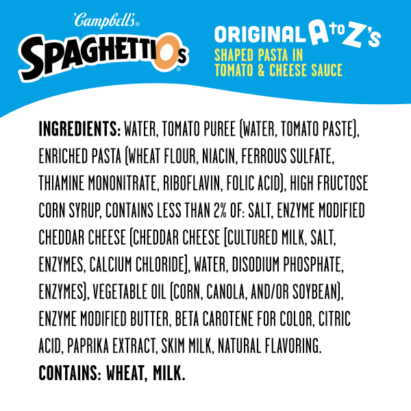 slide 17 of 29, Campbell's SpaghettiOs A to Z's Canned Pasta with Meatballs, 15.6 oz Can, 15.6 oz