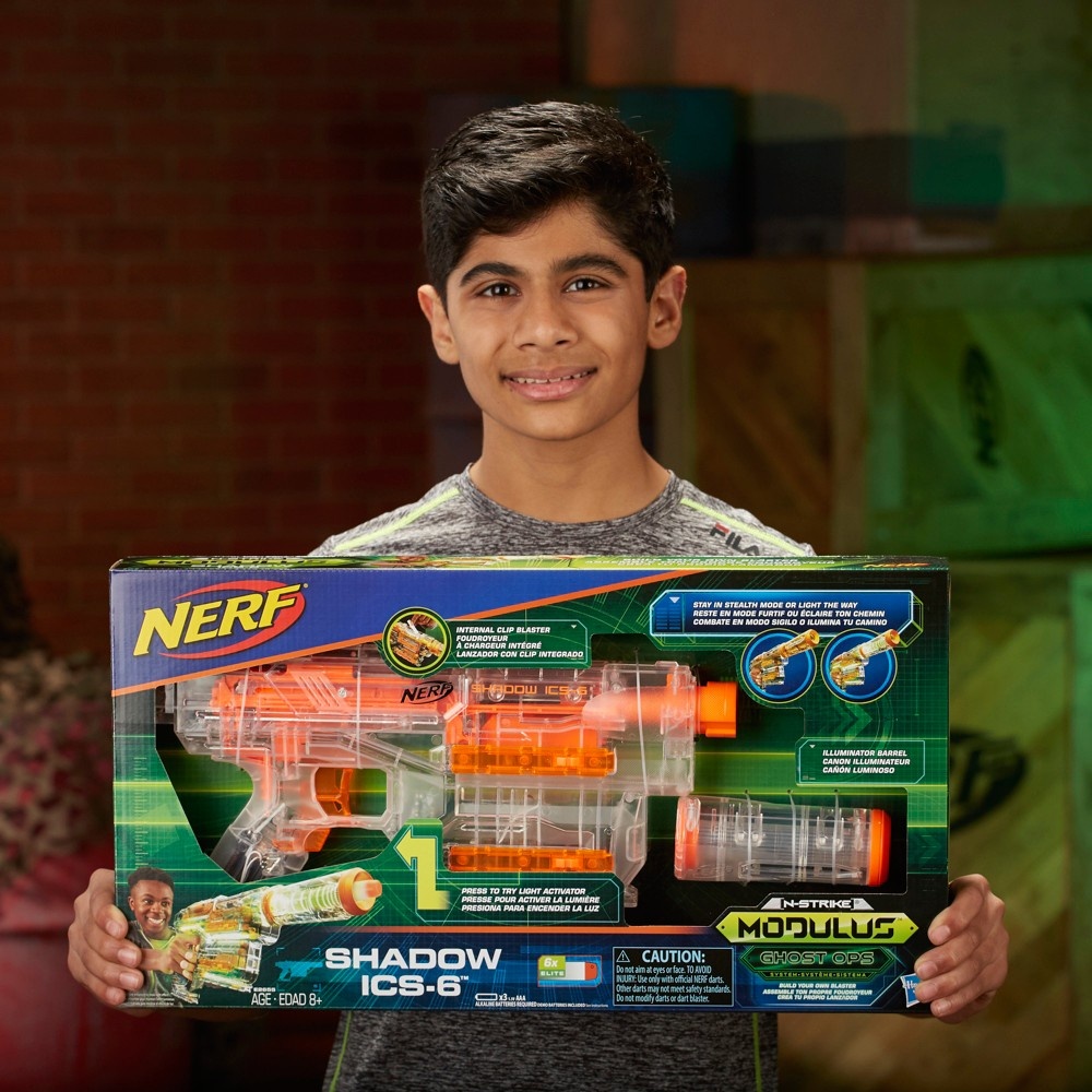 slide 8 of 8, Nerf Modulus Ghost Ops Shadow ICS-6, 1 ct