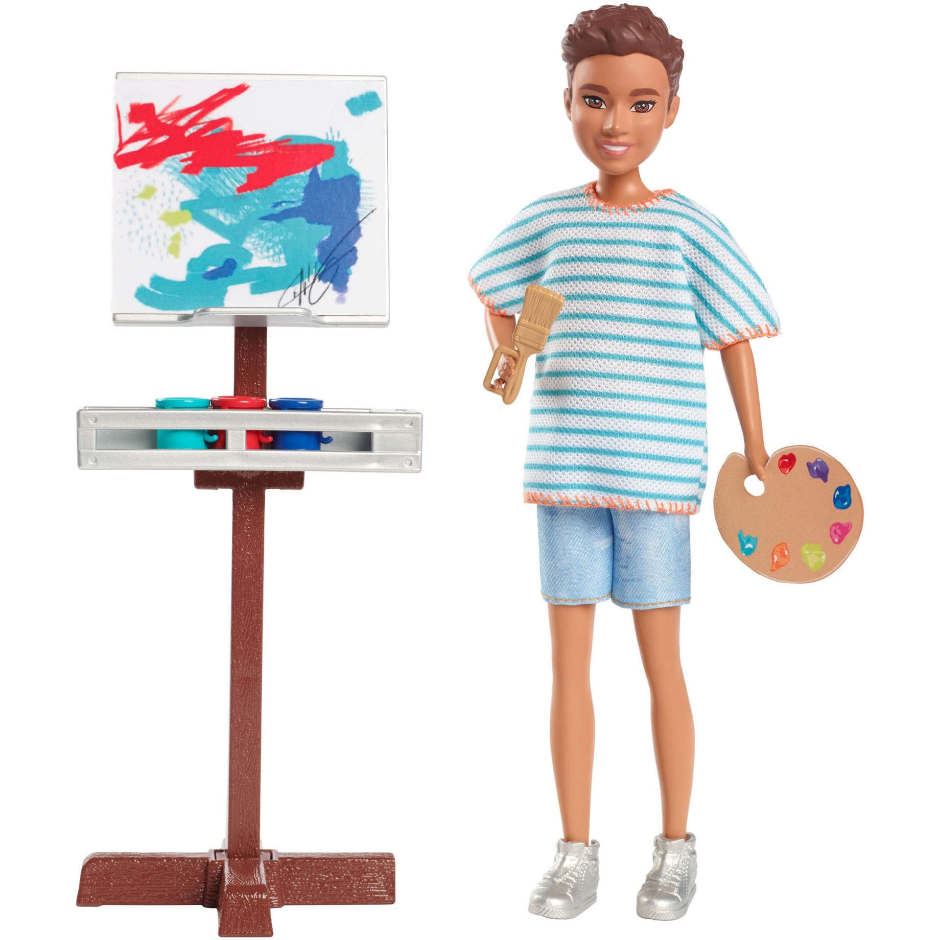 slide 1 of 7, Barbie Team Stacie Doll & Art Class Playset, 1 ct