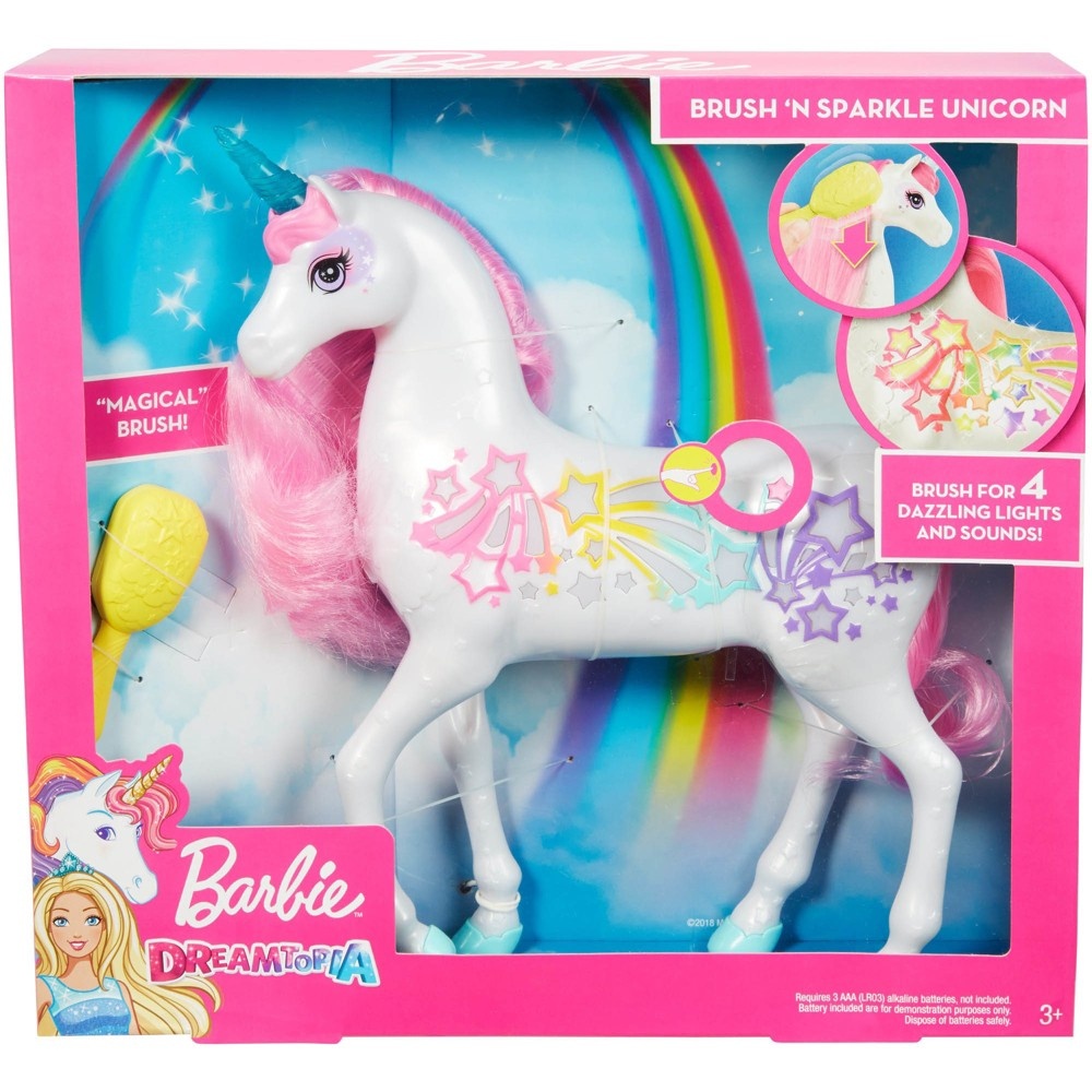 slide 4 of 10, Barbie Dreamtopia Brush 'n Sparkle Unicorn, 1 ct