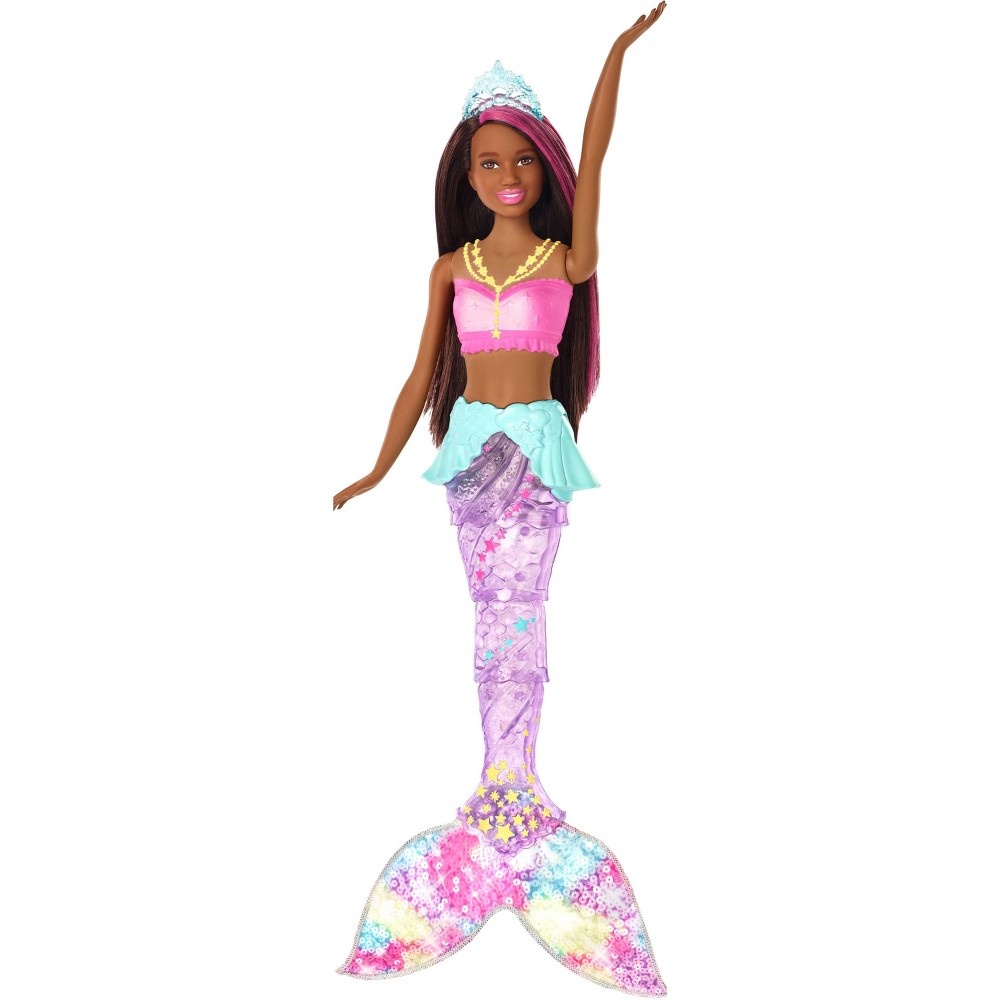 slide 7 of 7, Barbie Dreamtopia Sparkle Lights Mermaid - Brunette, 1 ct