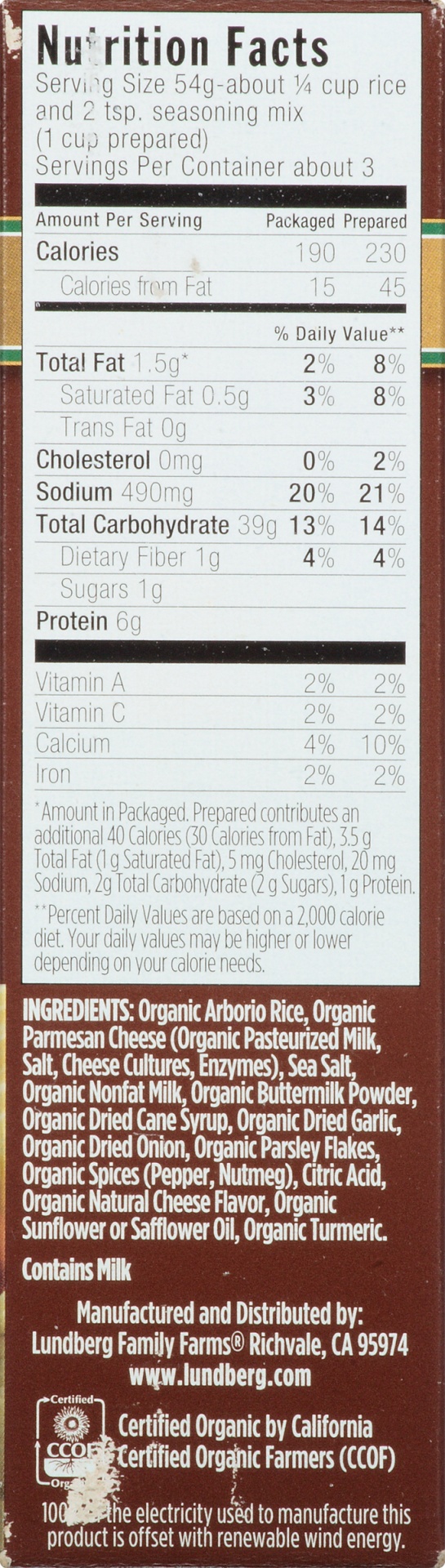 slide 8 of 8, Lundberg Family Farms Organic Alfredo Risotto 5.5 oz, 5.5 oz