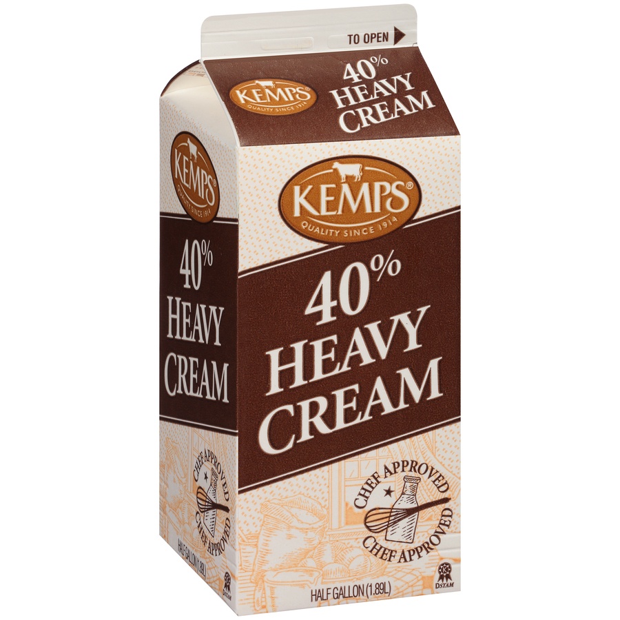slide 2 of 8, Kemps 40% Heavy Cream .5 Gal. Carton, 1/2 gal