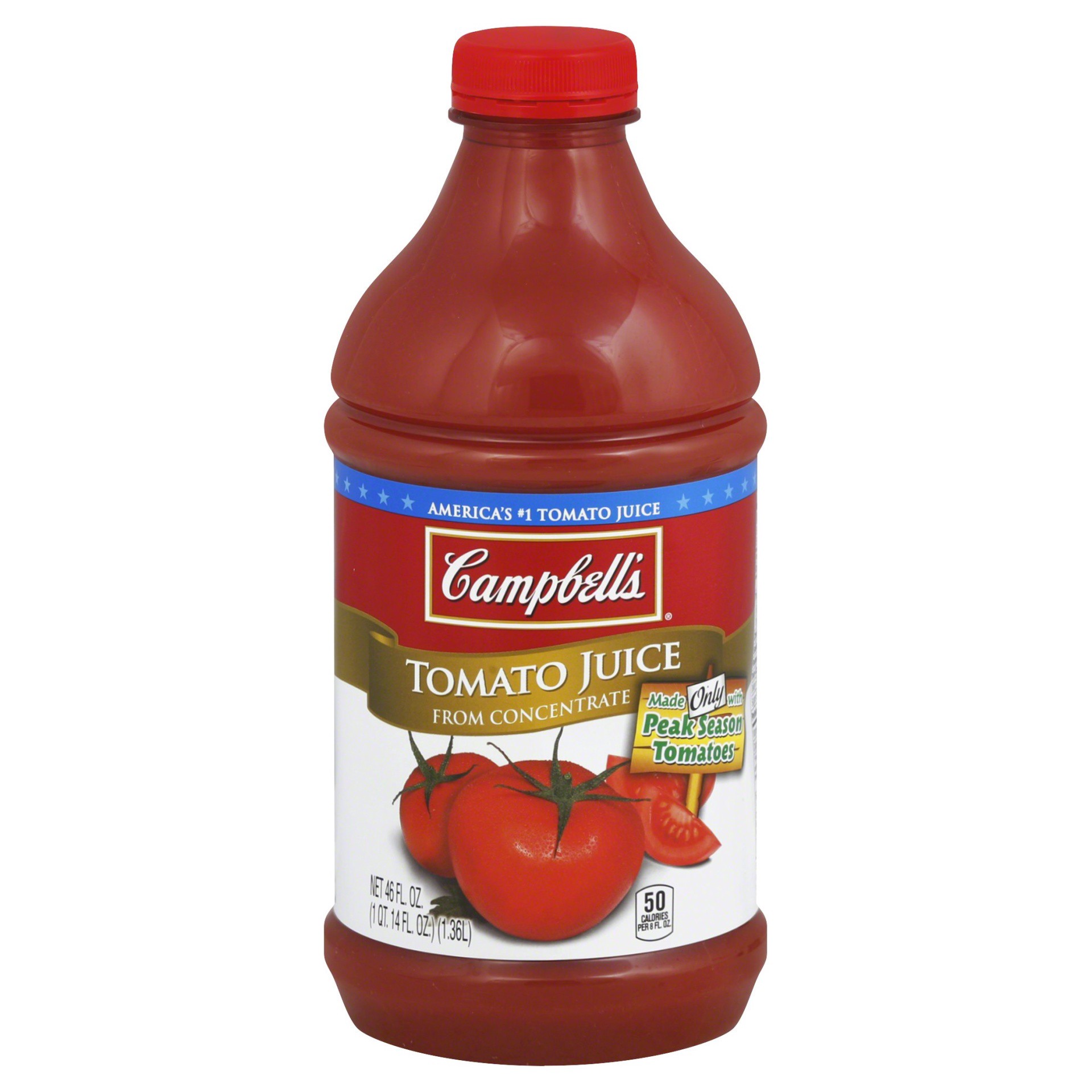 slide 1 of 4, Campbell's Tomato Juice, 100% Tomato Juice, 46 oz Bottle, 46 oz