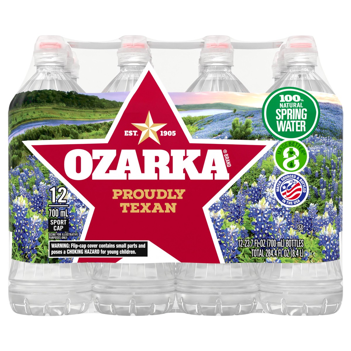 slide 4 of 6, OZARKA Brand 100% Natural Spring Water, plastic sport cap bottles (Pack of 12) - 23.7 oz, 12 ct; 23.7 fl oz