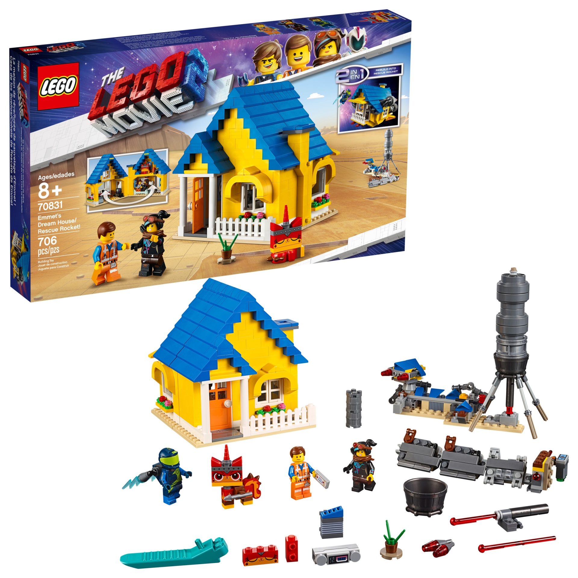 slide 1 of 7, THE LEGO MOVIE 2 Emmet's Dream House/Rescue Rocket! 70831, 706 ct