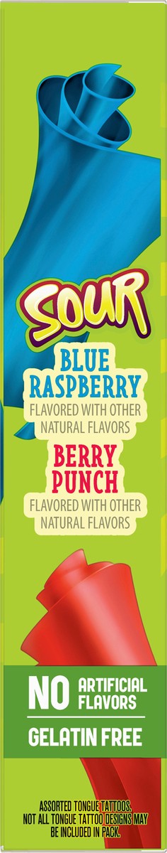 slide 3 of 9, Fruit Roll-Ups Sour Blue Raspberry/Berry Punch Fruit Flavored Snacks 10-0.5 oz Packs, 10 ct