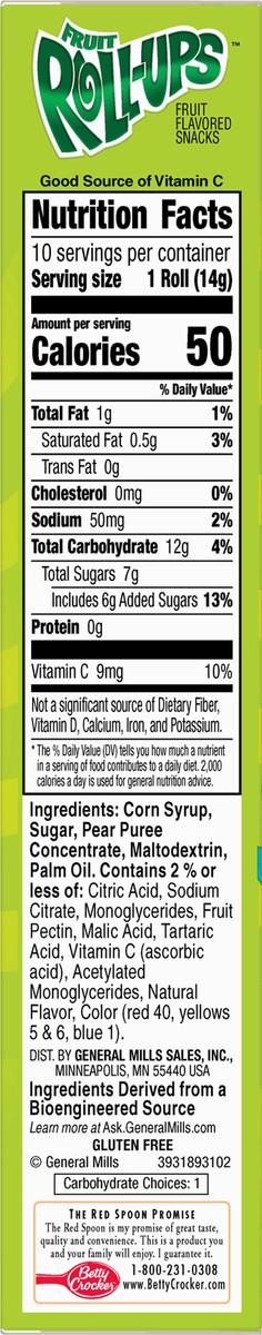 slide 6 of 9, Fruit Roll-Ups Sour Blue Raspberry/Berry Punch Fruit Flavored Snacks 10-0.5 oz Packs, 10 ct