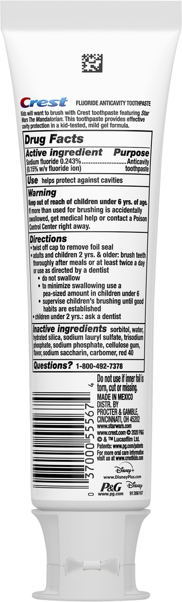 slide 4 of 5, Crest Kid's Toothpaste, featuring STAR WARS The Mandalorian, Strawberry Flavor, 4.2 oz, 4.2 oz
