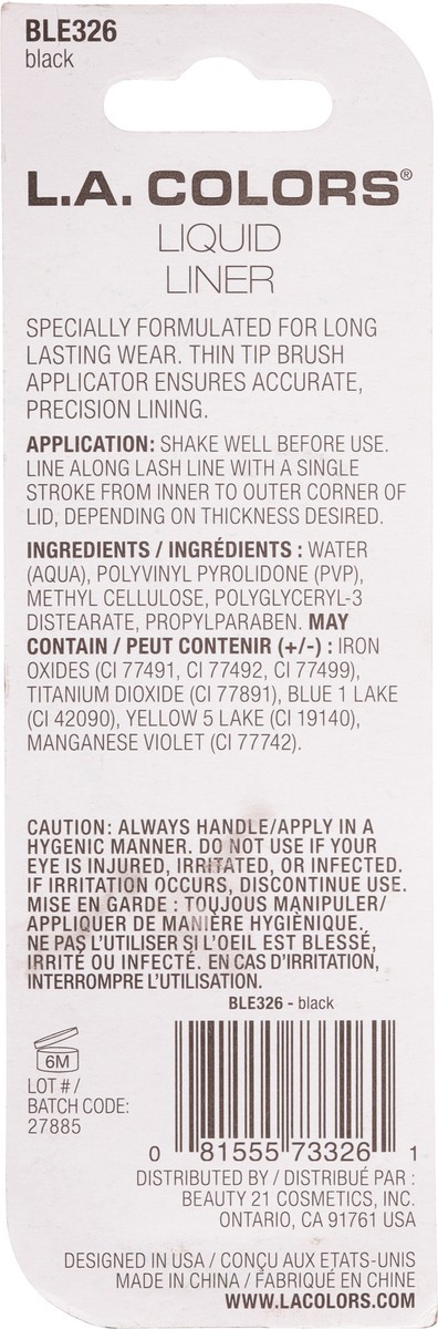 slide 9 of 10, L.A. Colors BLE326 Black Liquid Eyeliner 0.22 fl oz, 0.22 fl oz