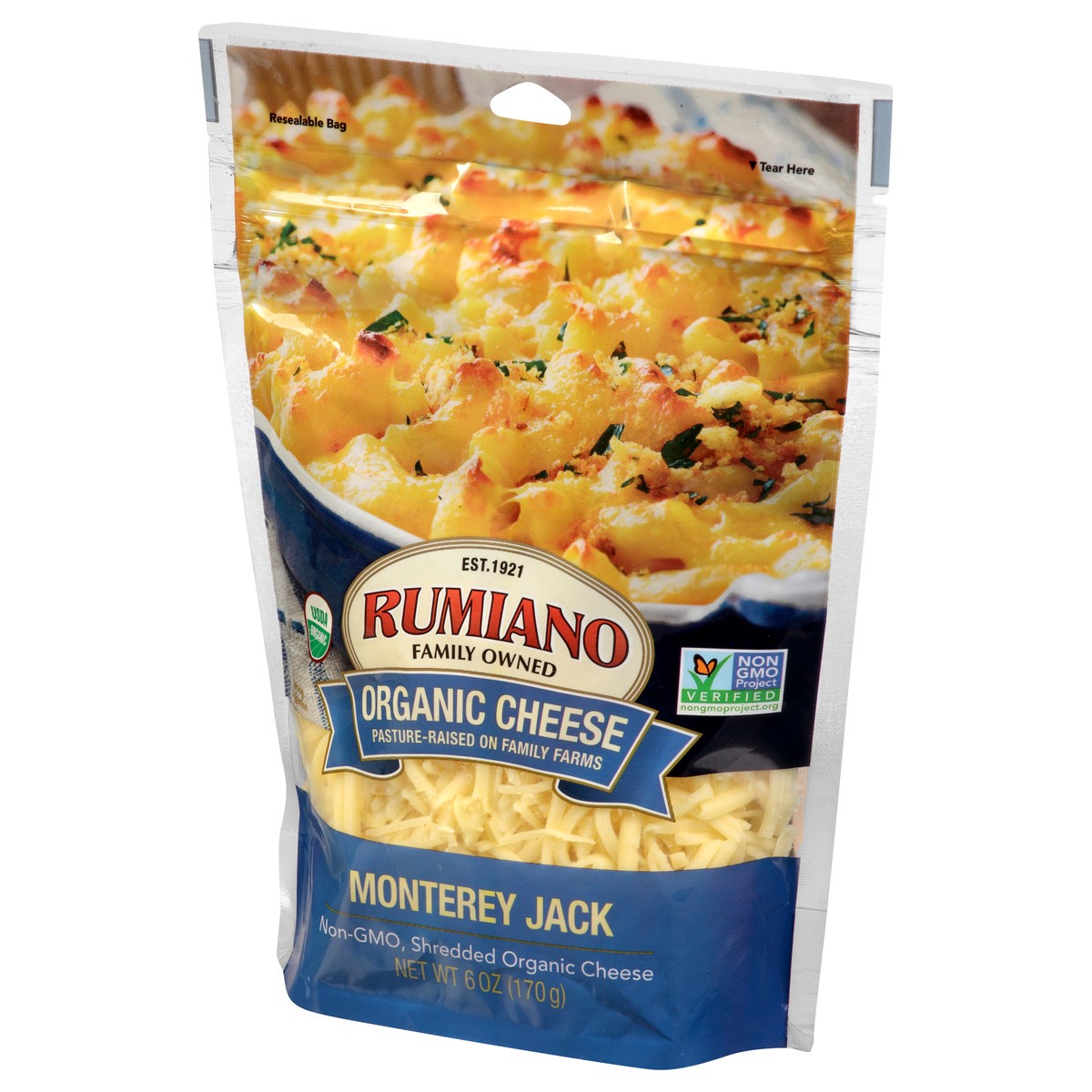slide 8 of 9, Rumiano Organic Monterey Jack Shredded, 6 oz