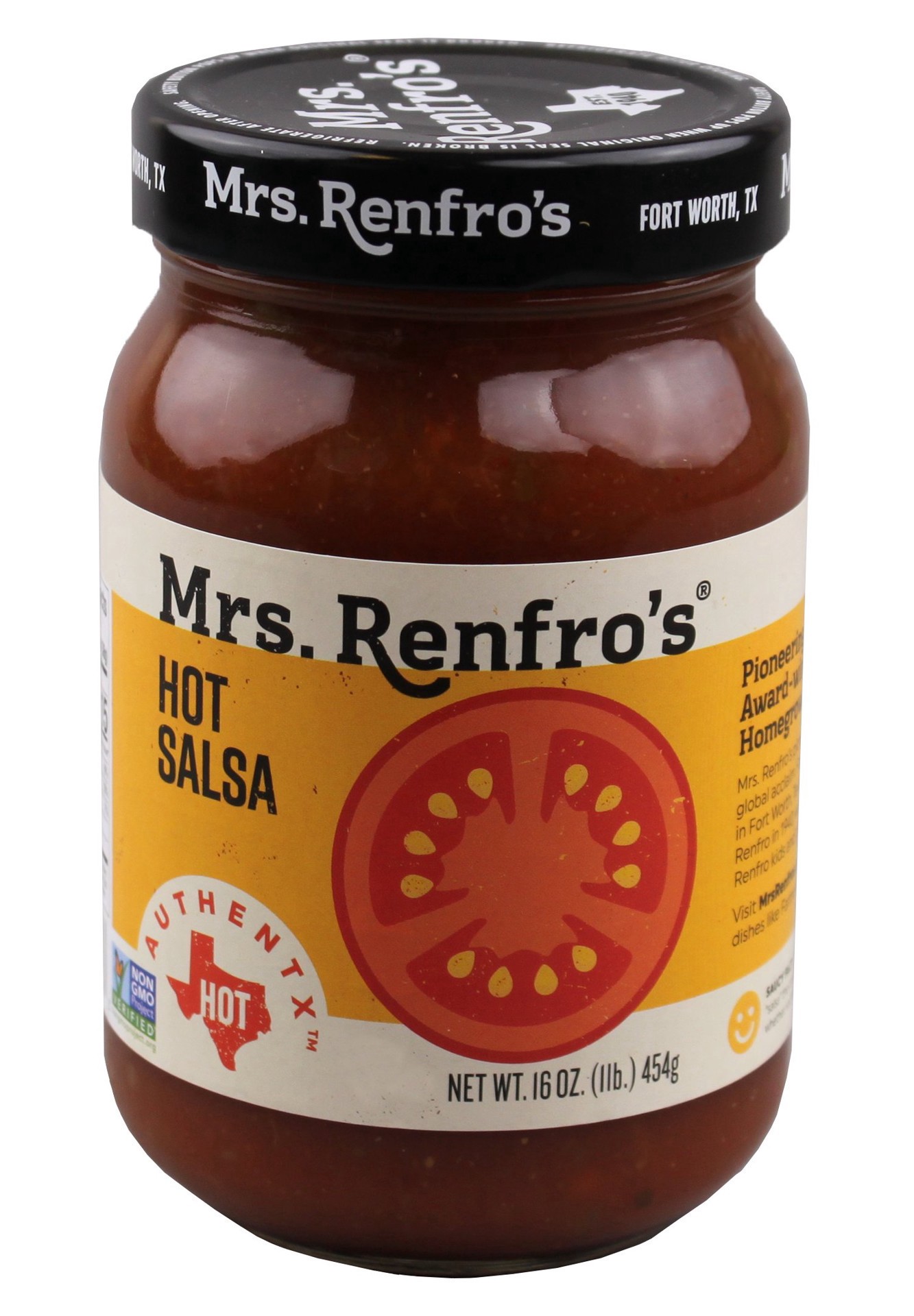 slide 1 of 1, Mrs. Renfro's Hot Salsa, 16 oz