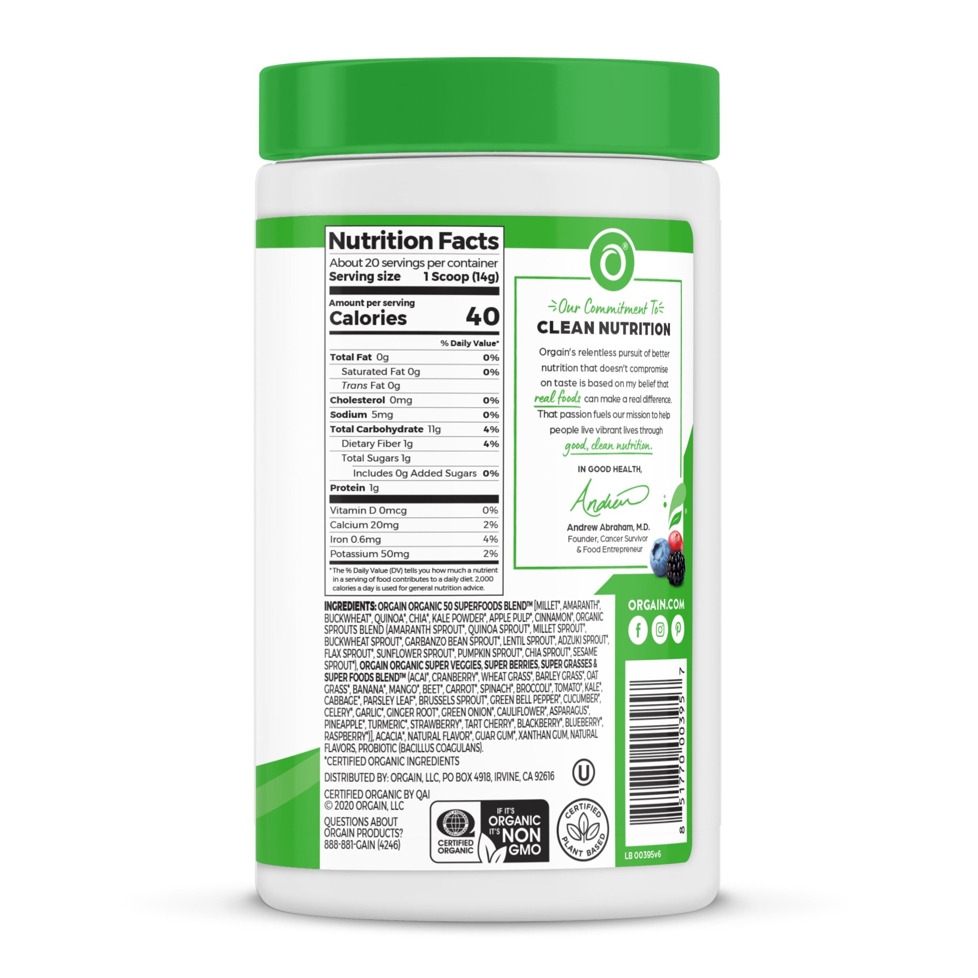 slide 3 of 6, Orgain Organic Superfoods All-In-One Super Nutrition Powder, 0.62 lb