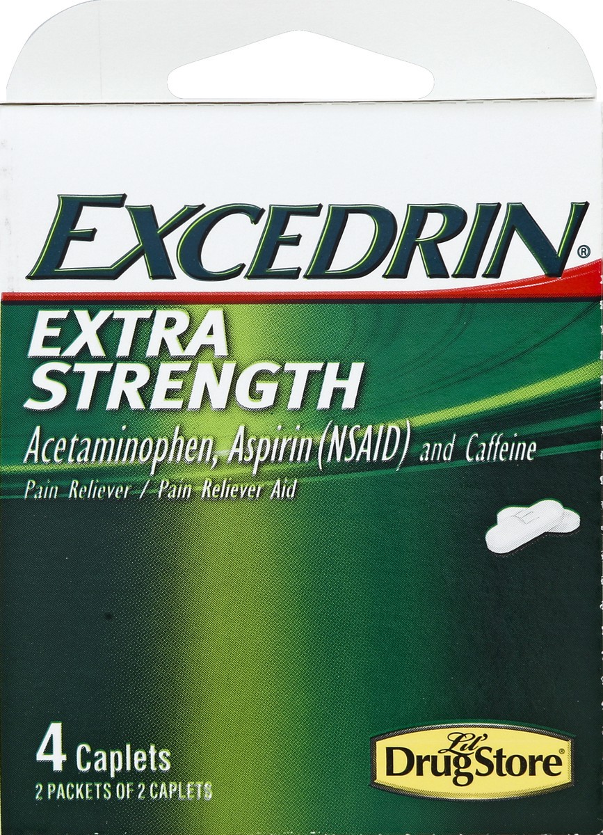 slide 4 of 4, Excedrin Caplets Extra Strength Pain Reliever/Pain Reliever Aid, 4 ct