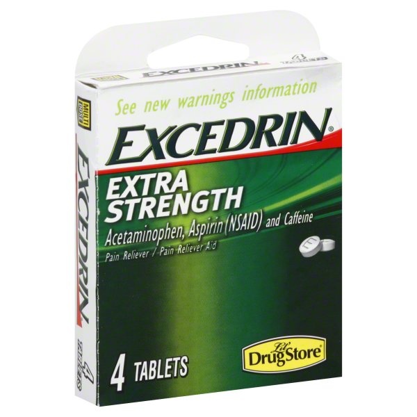 slide 1 of 4, Excedrin Caplets Extra Strength Pain Reliever/Pain Reliever Aid, 4 ct
