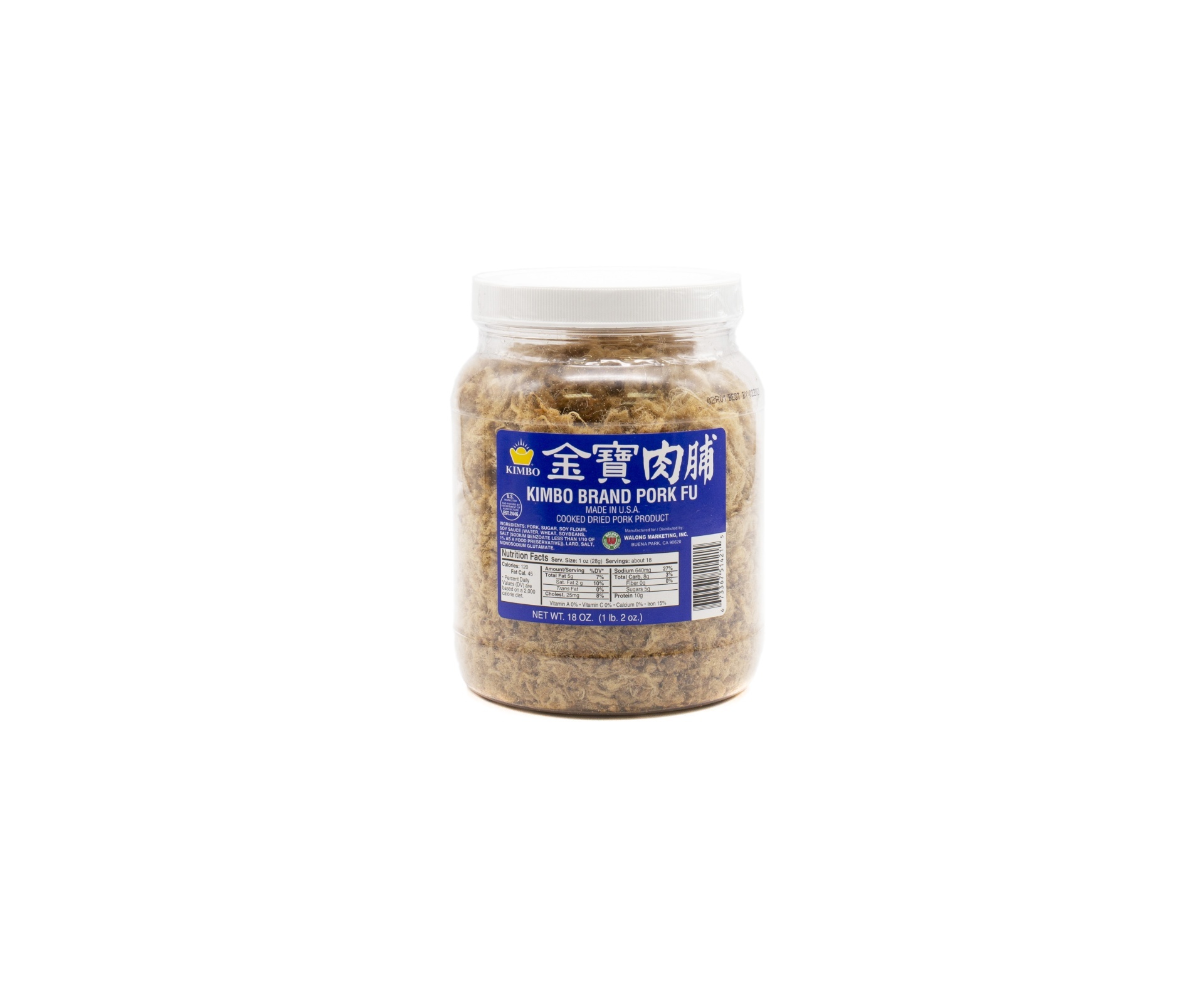 slide 1 of 1, Kimbo Cooked Dried Pork Fu, 18 oz