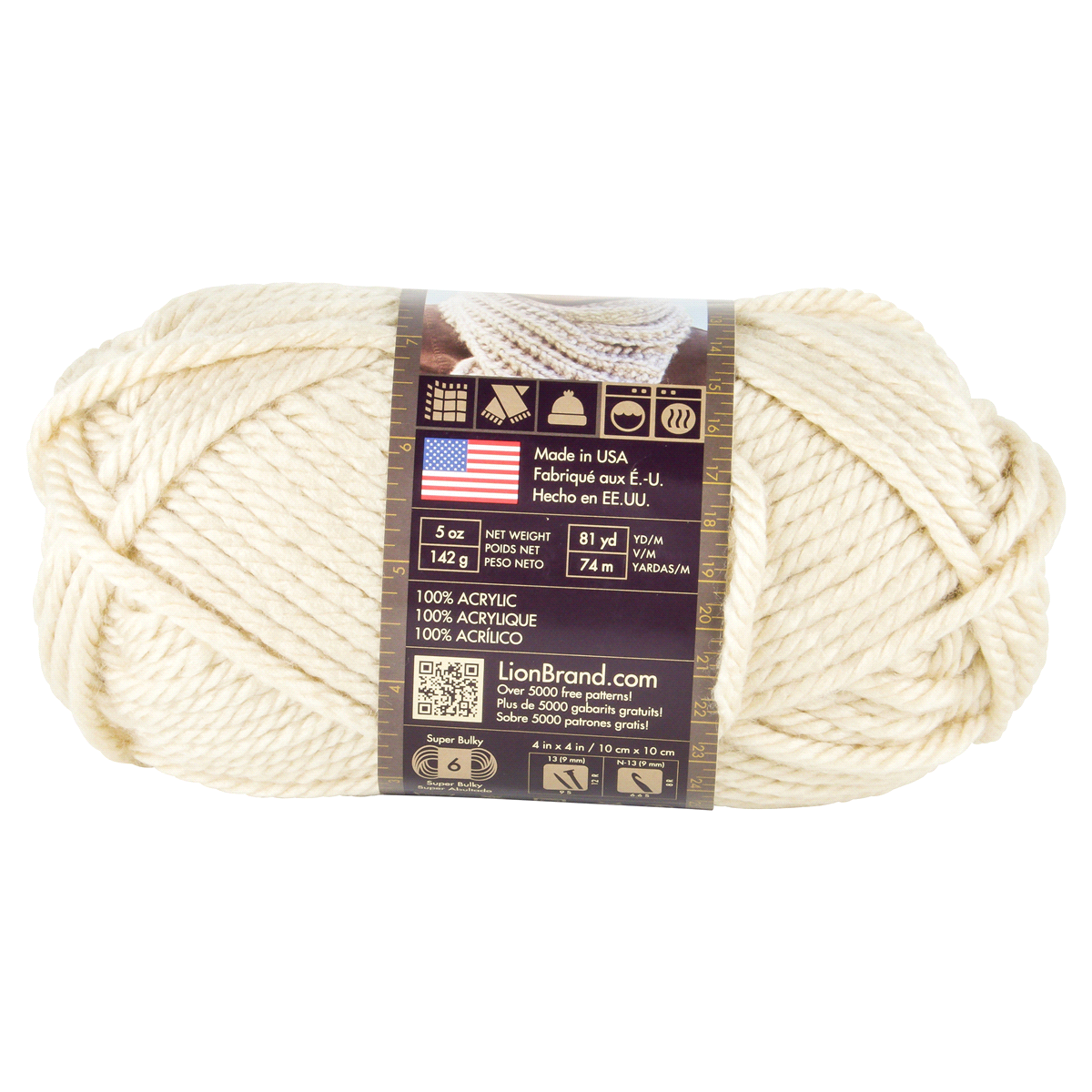slide 2 of 3, Lion Brand Yarn Hometown USA 135-150 Los Angeles Tan, 5 oz