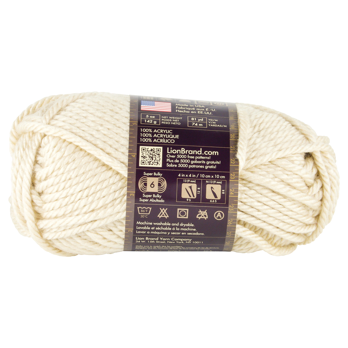 slide 3 of 3, Lion Brand Yarn Hometown USA 135-150 Los Angeles Tan, 5 oz