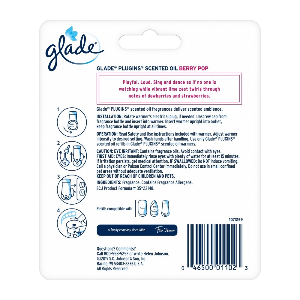 slide 2 of 4, Glade Berry Pop PlugIns Scented Oils Refills, 2 ct