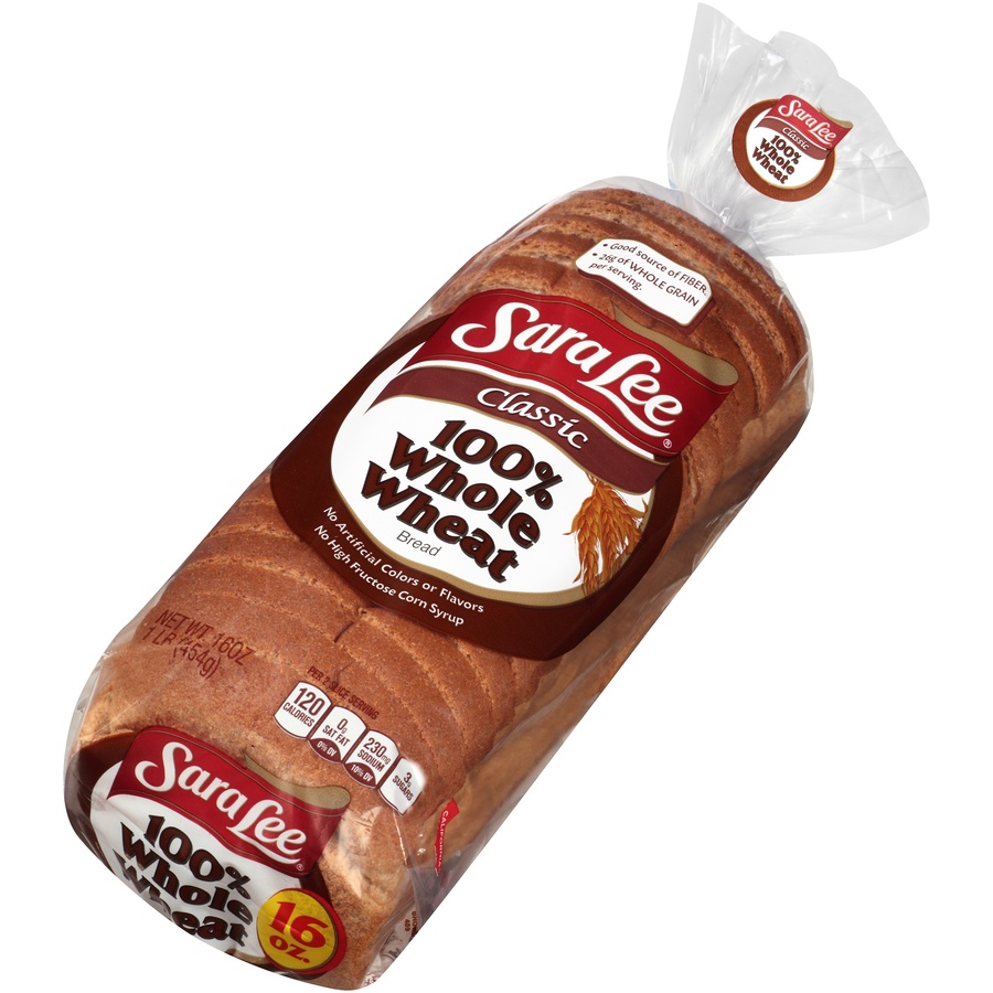 slide 3 of 8, Sara Lee 100% Whole Wheat Classic Wheat Bread - 16oz, 16 oz