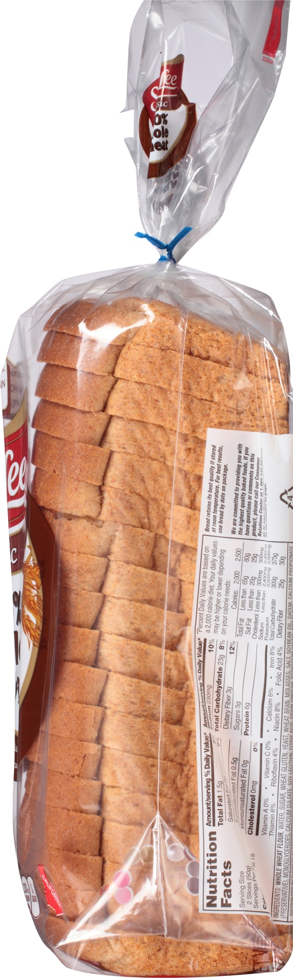 slide 5 of 8, Sara Lee 100% Whole Wheat Classic Wheat Bread - 16oz, 16 oz