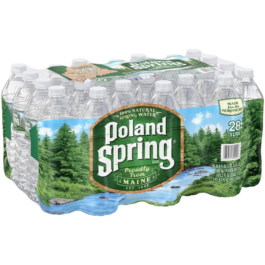 slide 2 of 5, Poland Spring 100% Natural Spring Water Bottles, 28 ct