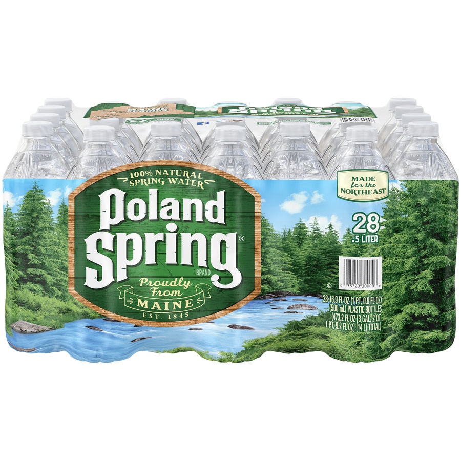 slide 1 of 5, Poland Spring 100% Natural Spring Water Bottles, 28 ct