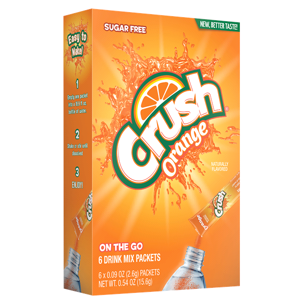 slide 1 of 1, Crush Orange Singles To Go Drink Mix Packets, 3.3 oz