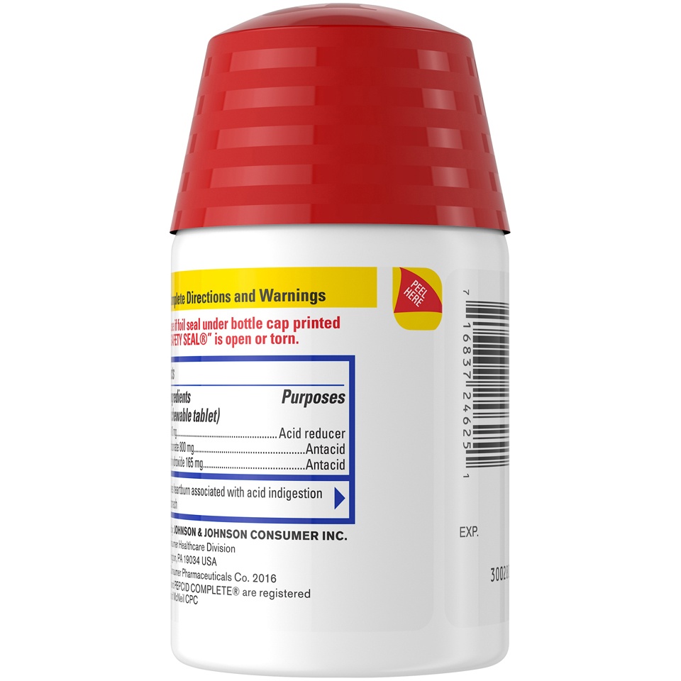 Pepcid Complete Acid Reducer + Antacid Chewables Famotidine Calcium