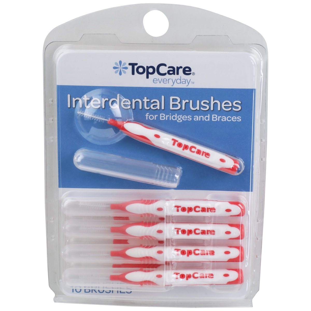 slide 1 of 1, TopCare Interdental Brushes For Bridges & Braces, 10 ct