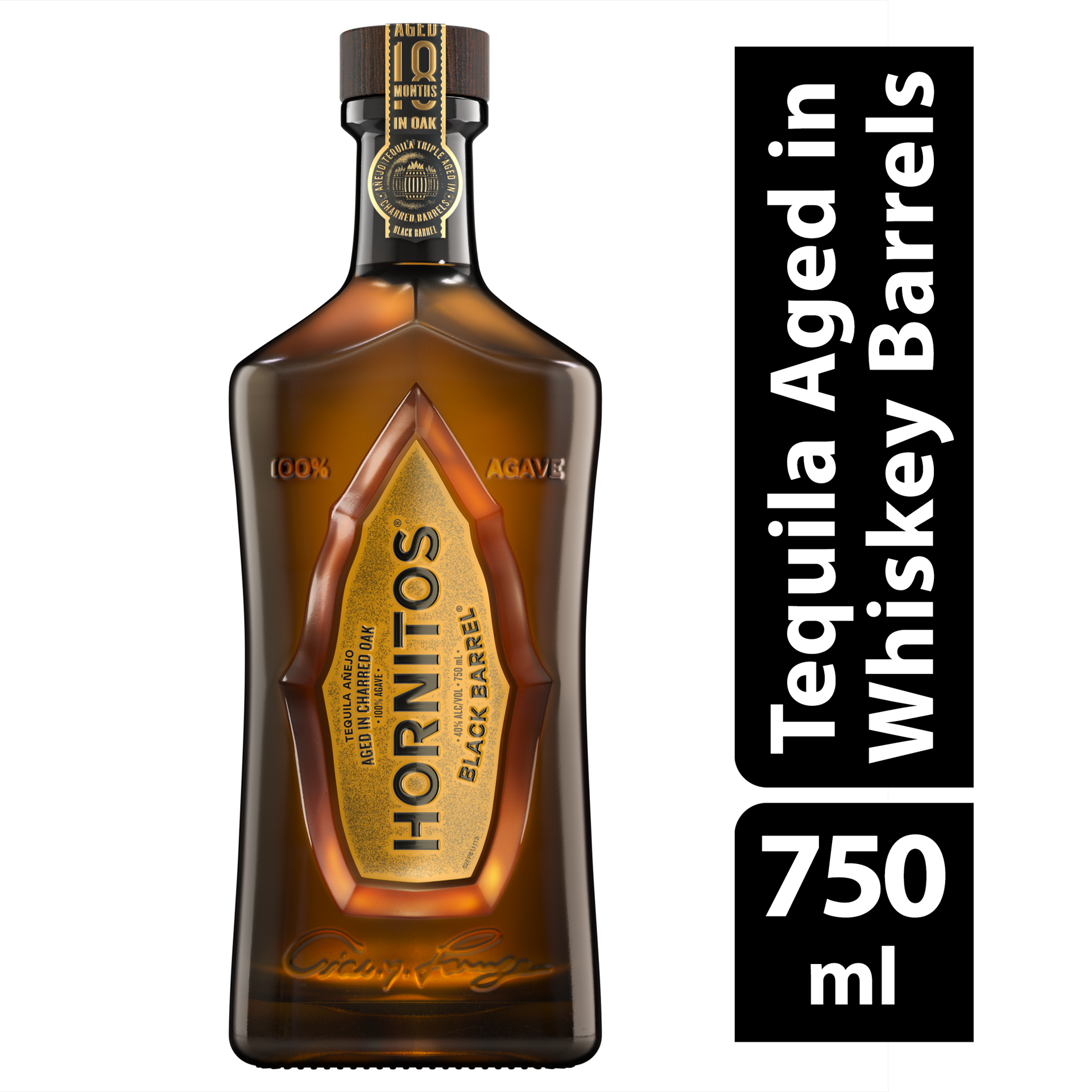 slide 1 of 2, Hornitos Aged 18 Months Black Barrel Añejo Tequila 750 ml, 750 ml