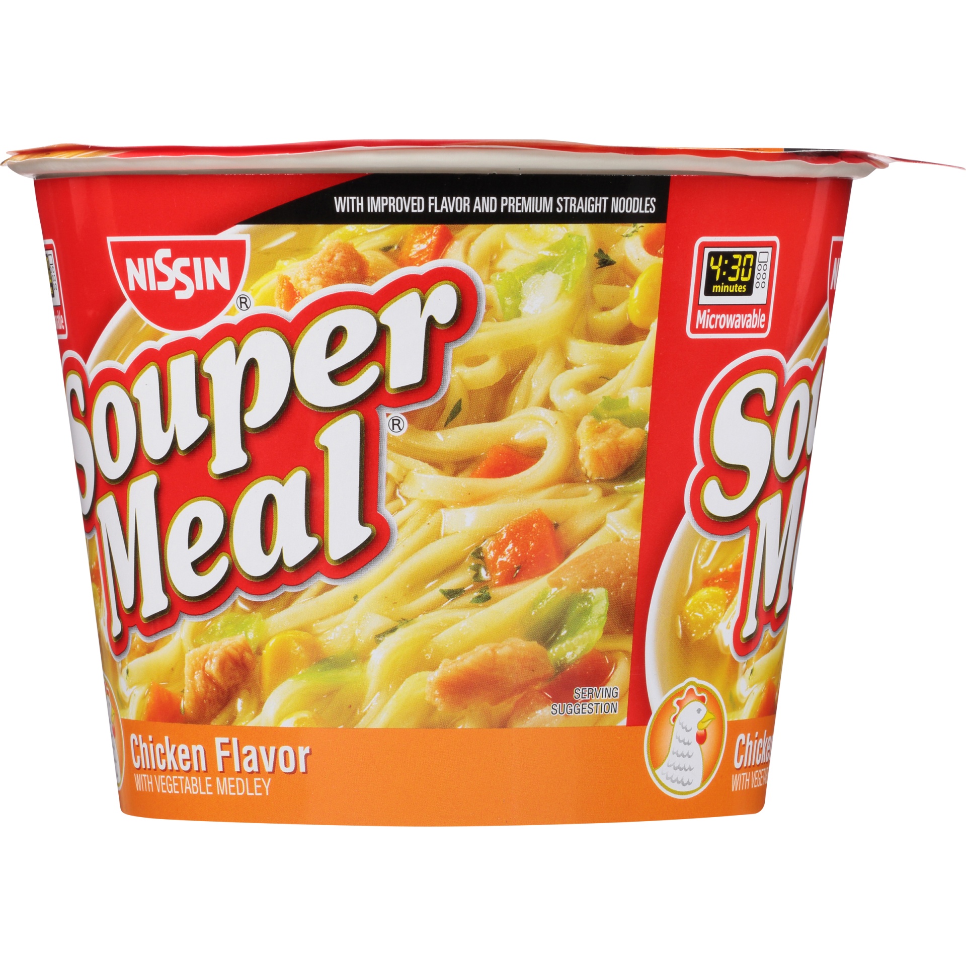 slide 2 of 6, Nissin Souper Meal Chicken Flavor Ramen Noodle Soup 4.3 oz, 