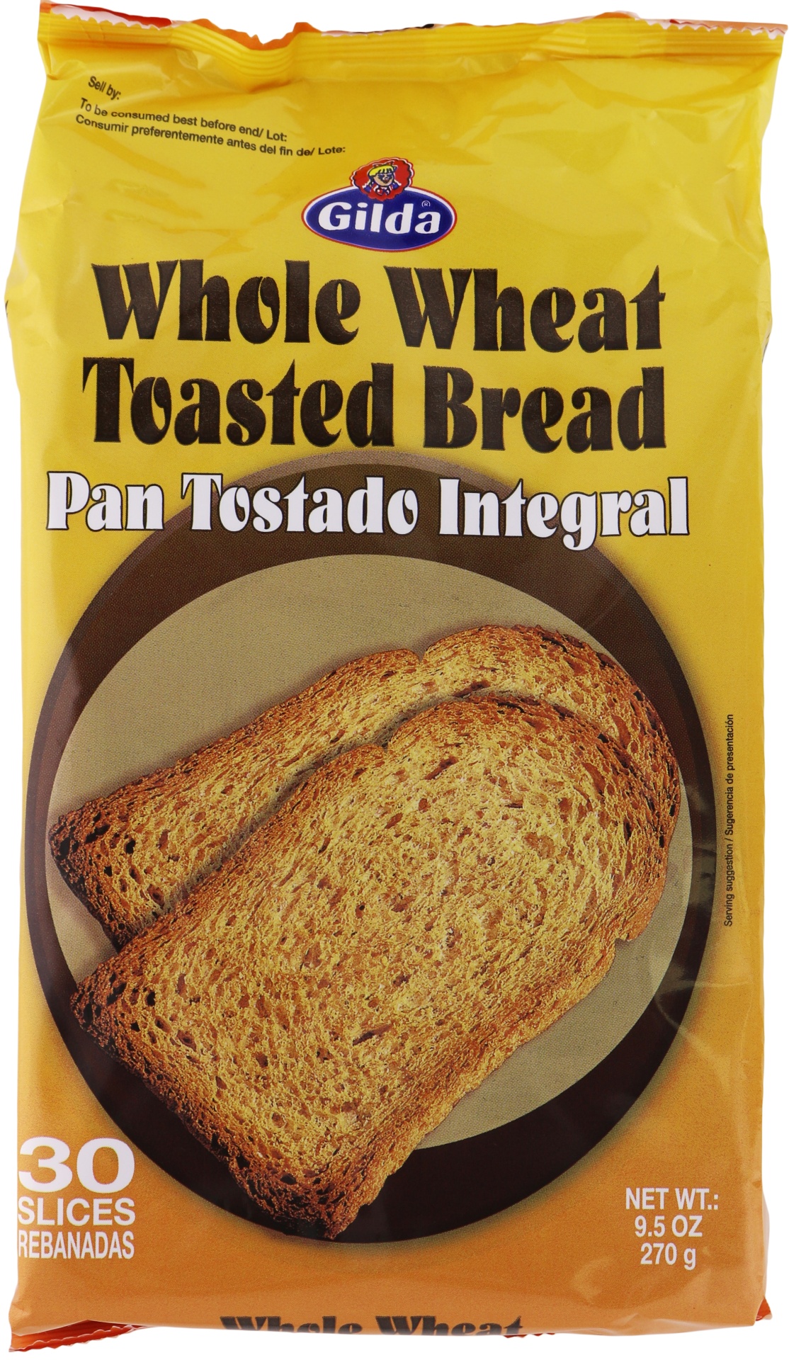 slide 1 of 1, Gilda Whole Wheat Toast, 9 oz