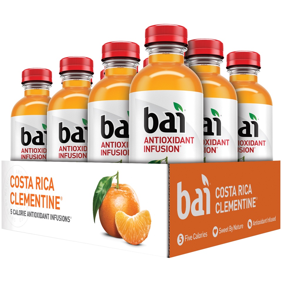slide 2 of 3, Bai Flavored Water, Costa Rica Clementine, Antioxidant Infused Drinks, 18 Fluid Ounce Bottle, 18 fl oz
