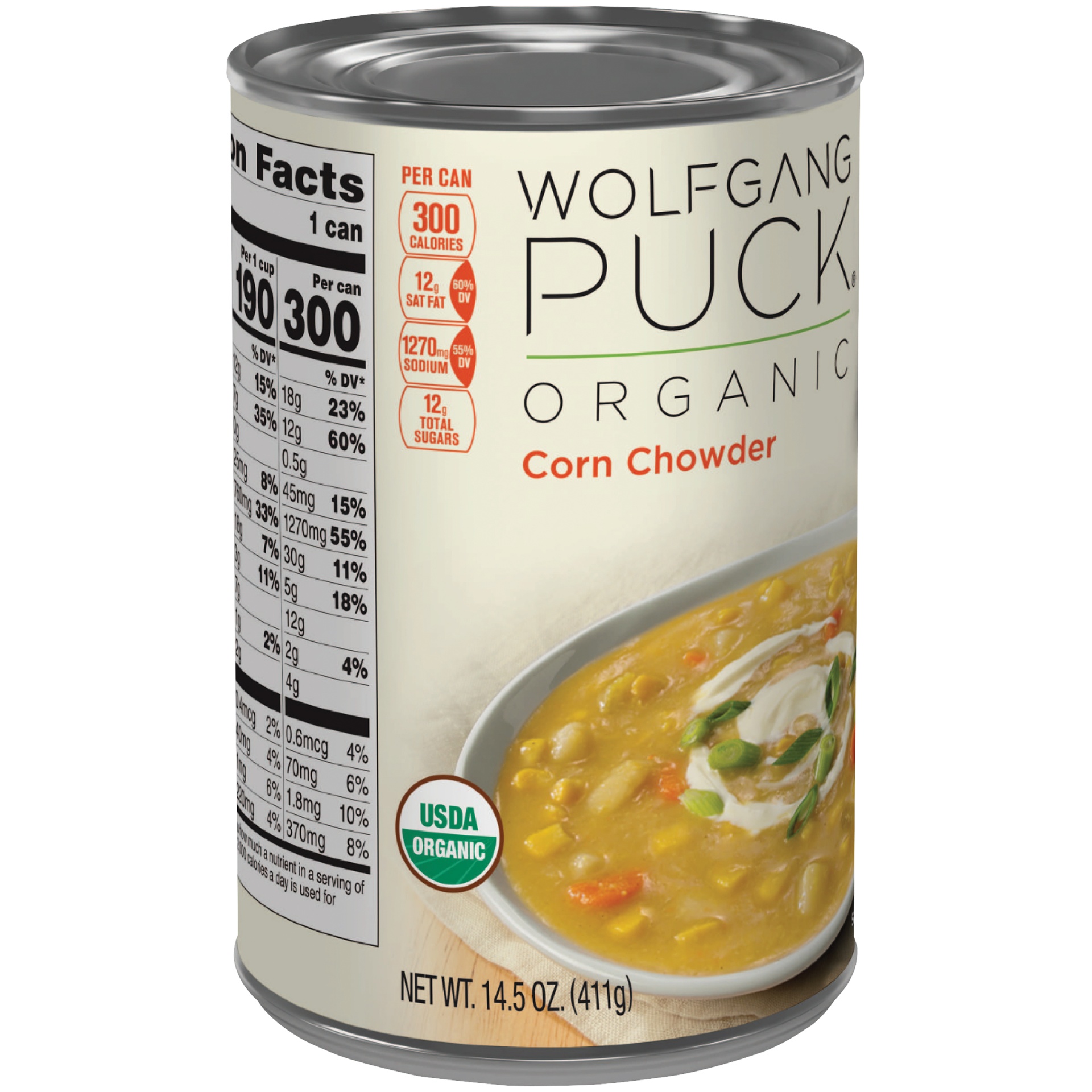 slide 1 of 2, Wolfgang Puck Organic Corn Chowder, 14.5 oz