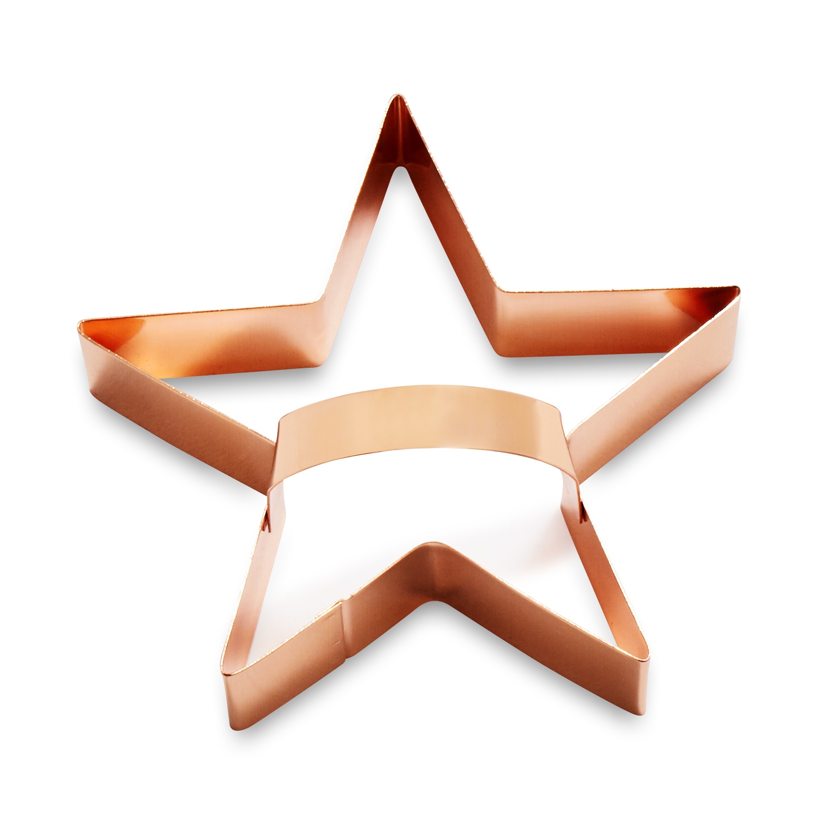 slide 1 of 1, Sur La Table Copper-Plated Star Cookie Cutter with Handle, 4 in