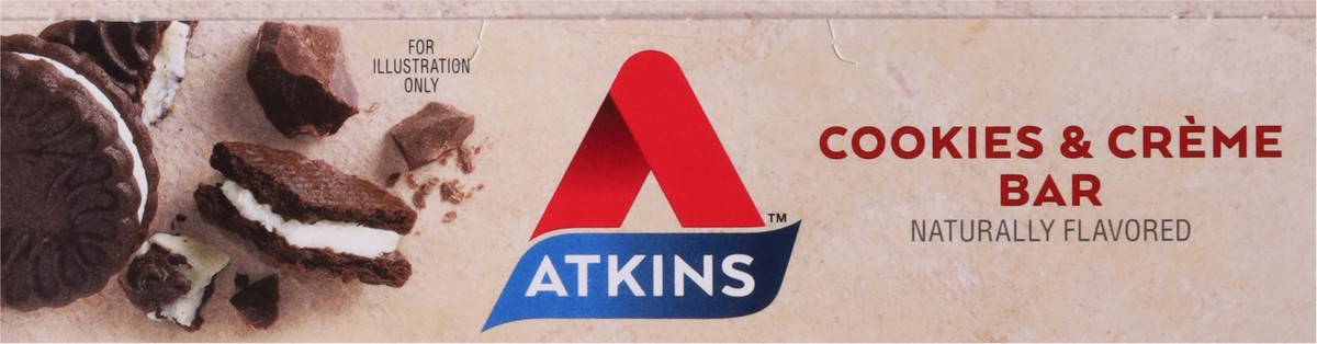 slide 9 of 9, Atkins Cookies & Cream Nutrition Bars, 5 ct