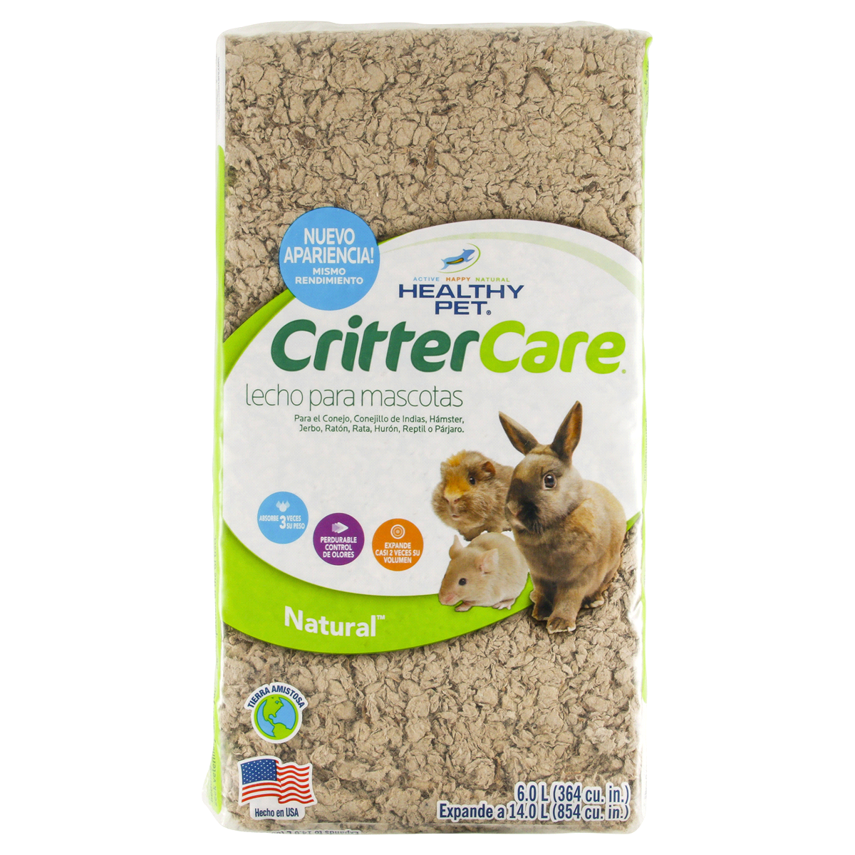 slide 5 of 5, Healthy Pet Crittercare Light Brown Natural Bedding For Small Animals, 14 liter