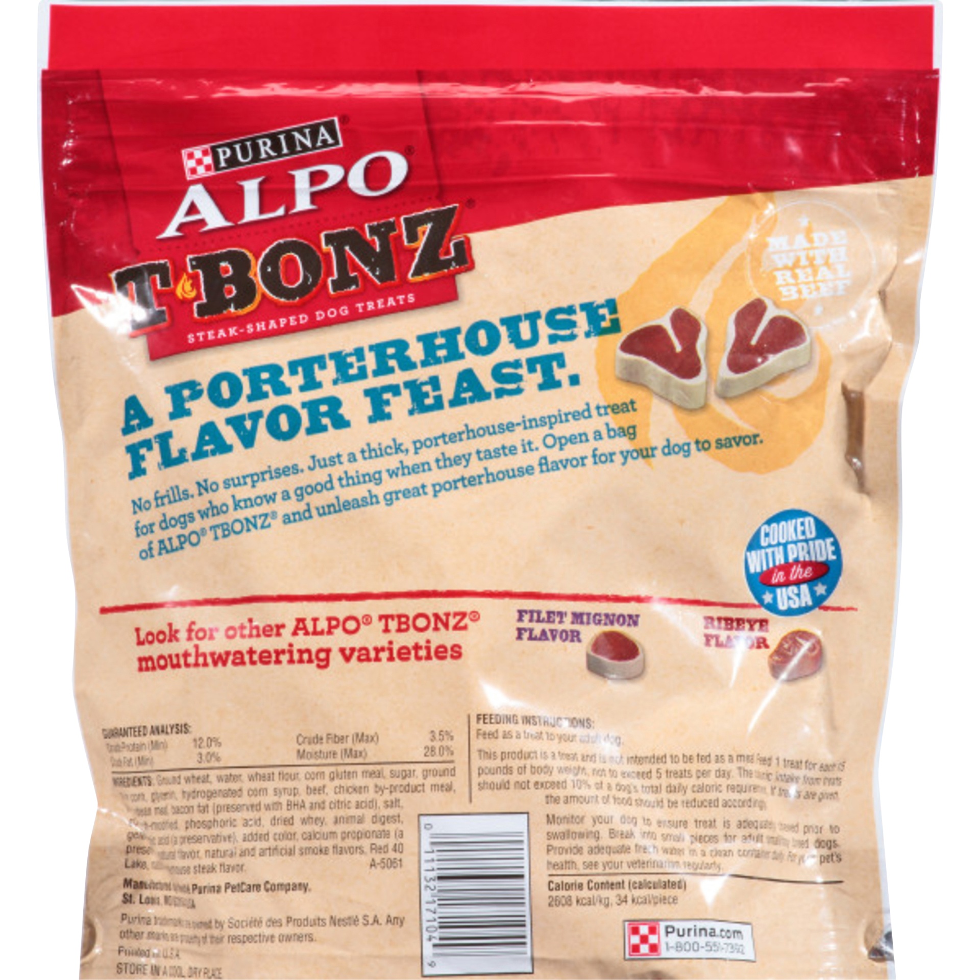 slide 8 of 8, Purina ALPO Made in USA Facilities Dog Treats, TBonz Porterhouse Flavor, 45 oz