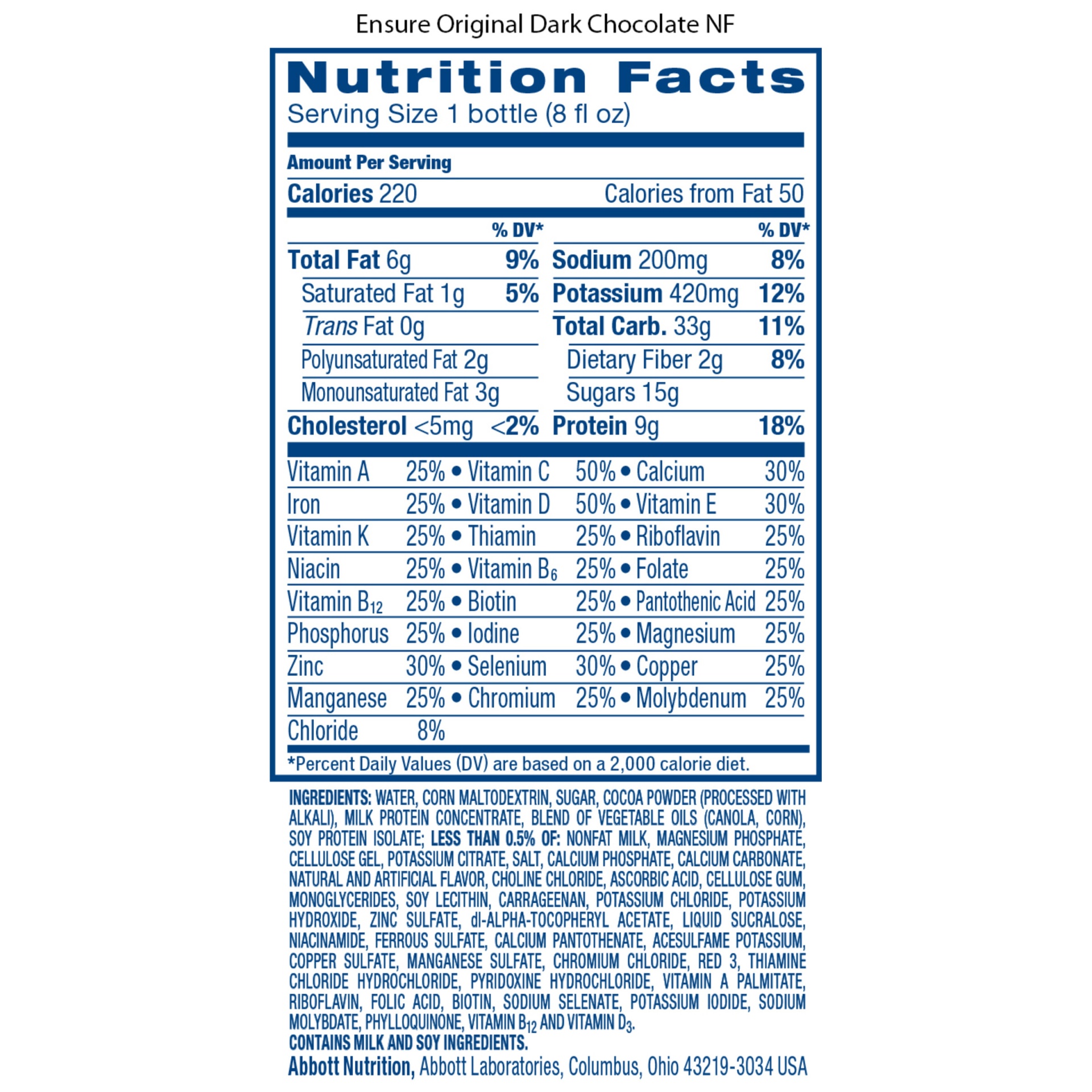 slide 7 of 7, Ensure Original Nutrition Shake with 9 grams of protein, Meal Replacement Shakes, Dark Chocolate, 8 fl oz, 6 Count, 6 ct; 8 fl oz