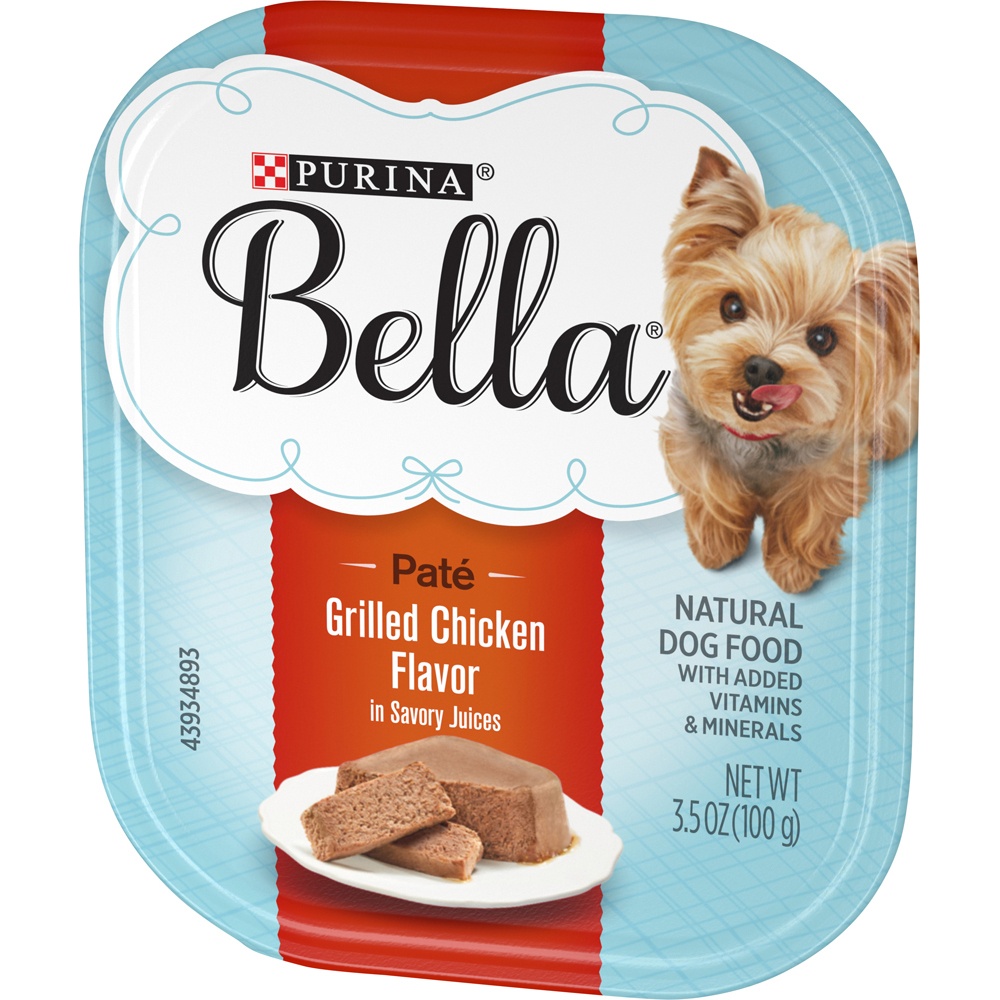 slide 3 of 9, Bella Purina Bella Natural Small Breed Pate Wet Dog Food, Grilled Chicken Flavor in Savory Juices, 3.5 oz